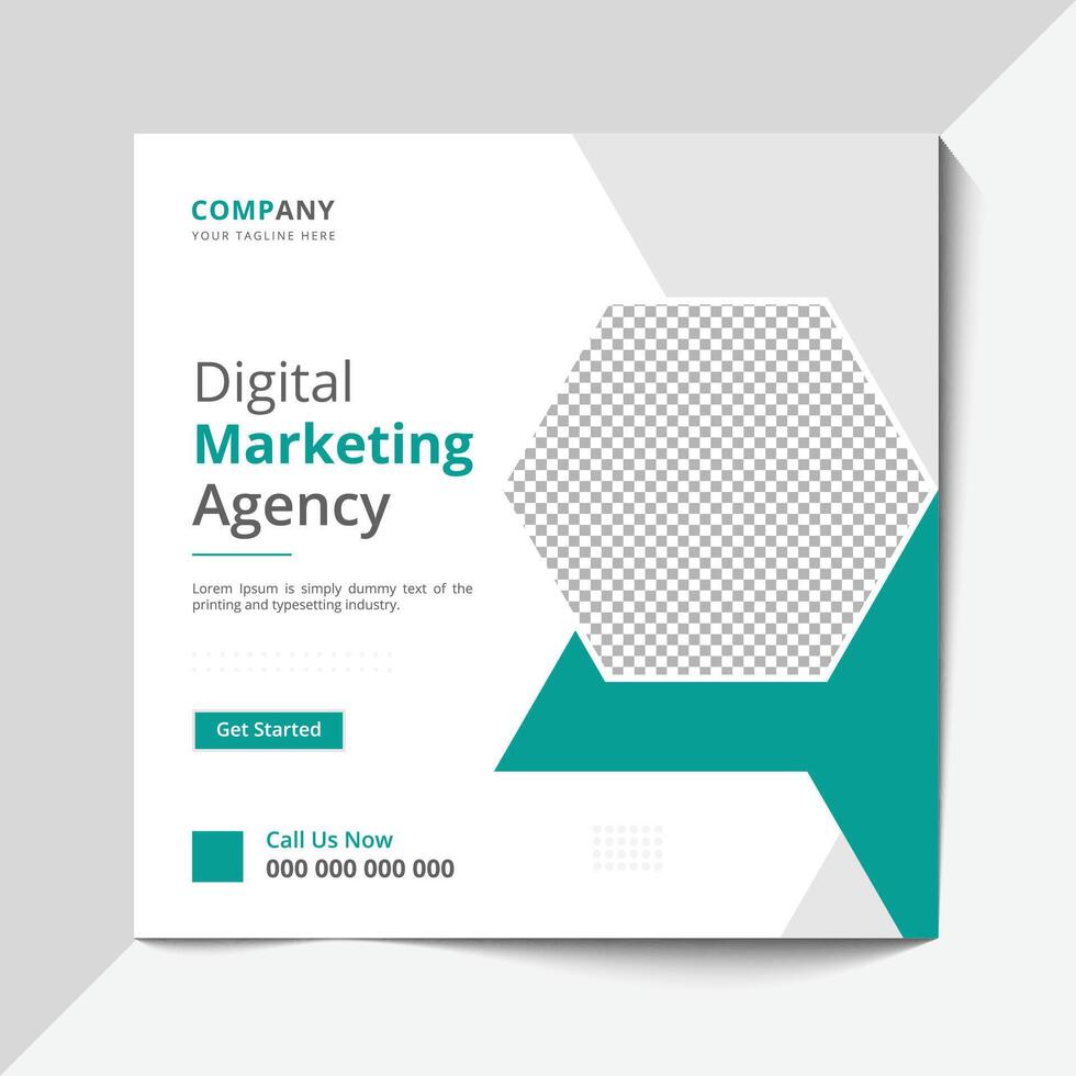 digital marketing agency banner post and social media banner template vector