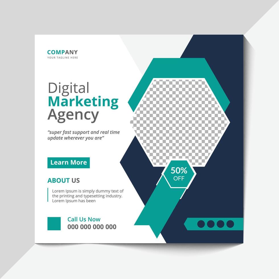 digital marketing agency banner post and social media banner template vector