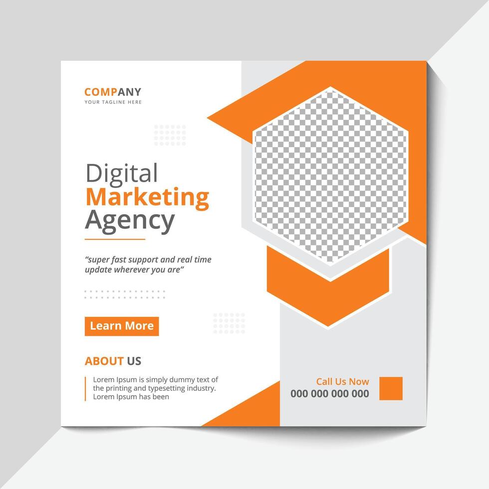 digital marketing agency banner post and social media banner template vector