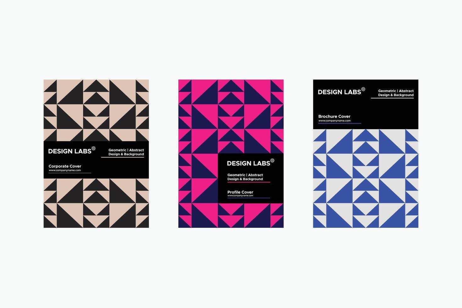 Geometric Cover - Brochure Cover - Profile Cover - Social Media - Triangles - Multi-Color - Use in Website Design, Packaging, Wall Art, Wallpaper, Poster, Banner, Profile, Brochure, Apparel, Textiles vector