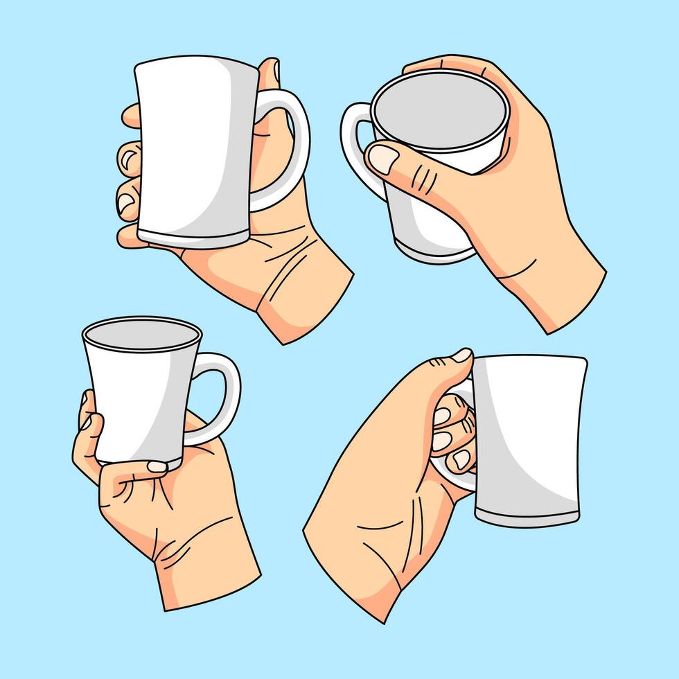 illustration of hand holding a glass. eps 10 vector