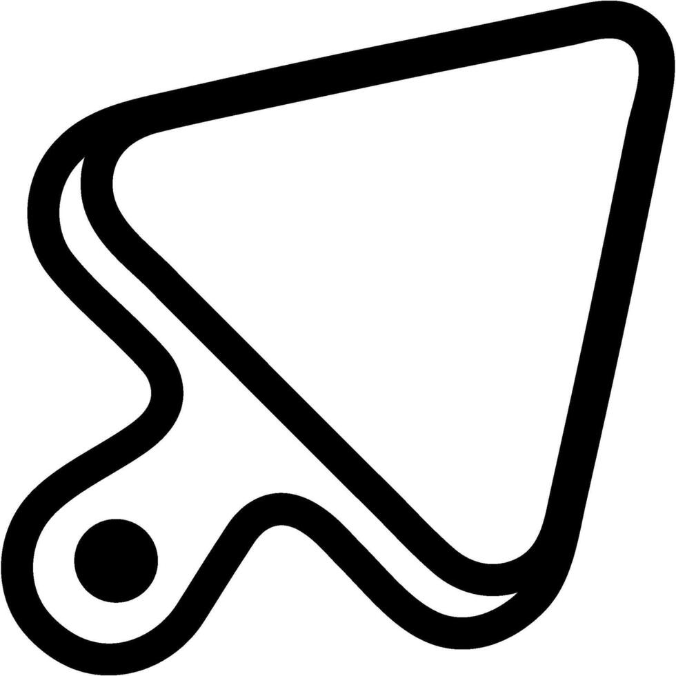 Construction triangular spatula in monochrome. Construction tool for applying putty. Simple minimalistic in black ink drawing on white background vector