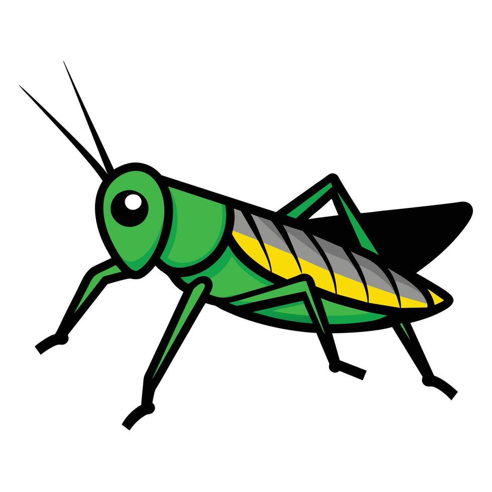 Solid color Grasshopper animal design vector