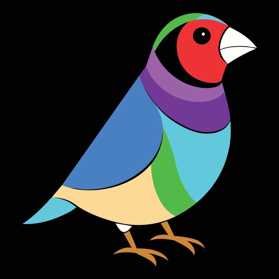 Solid color Gouldian Finch animal design vector