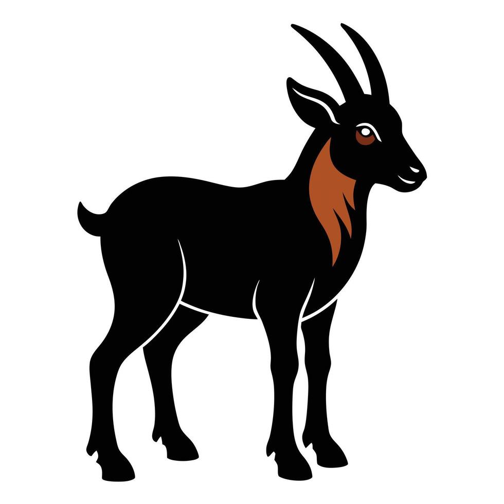 Solid color Goral animal design vector