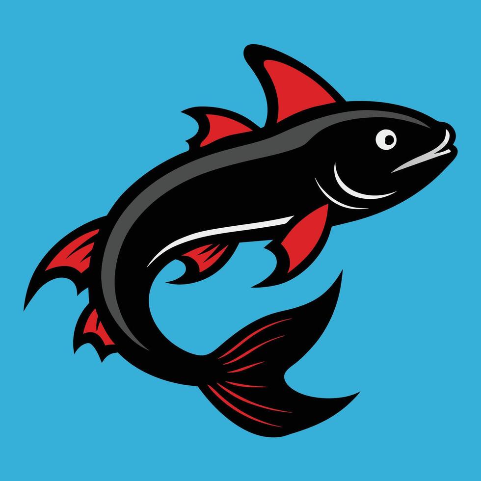 Solid color Goonch Catfish animal design vector