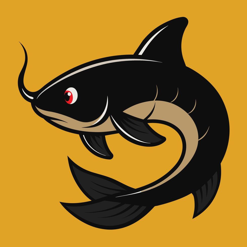 Solid color Goonch Catfish animal design vector