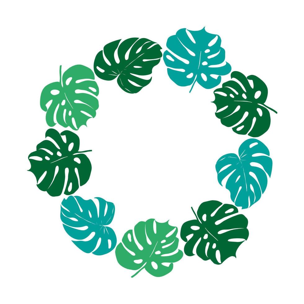 Monstera silhouette leaves vector