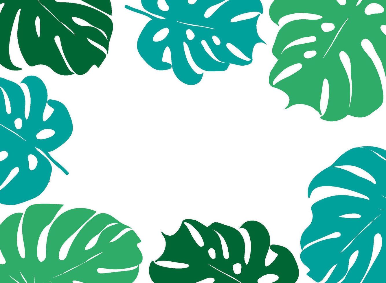 Monstera silhouette leaves vector