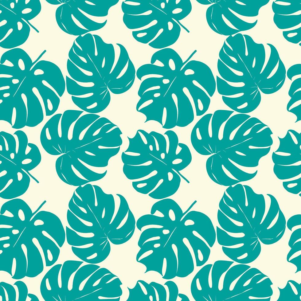 Monstera silhouette leaves vector
