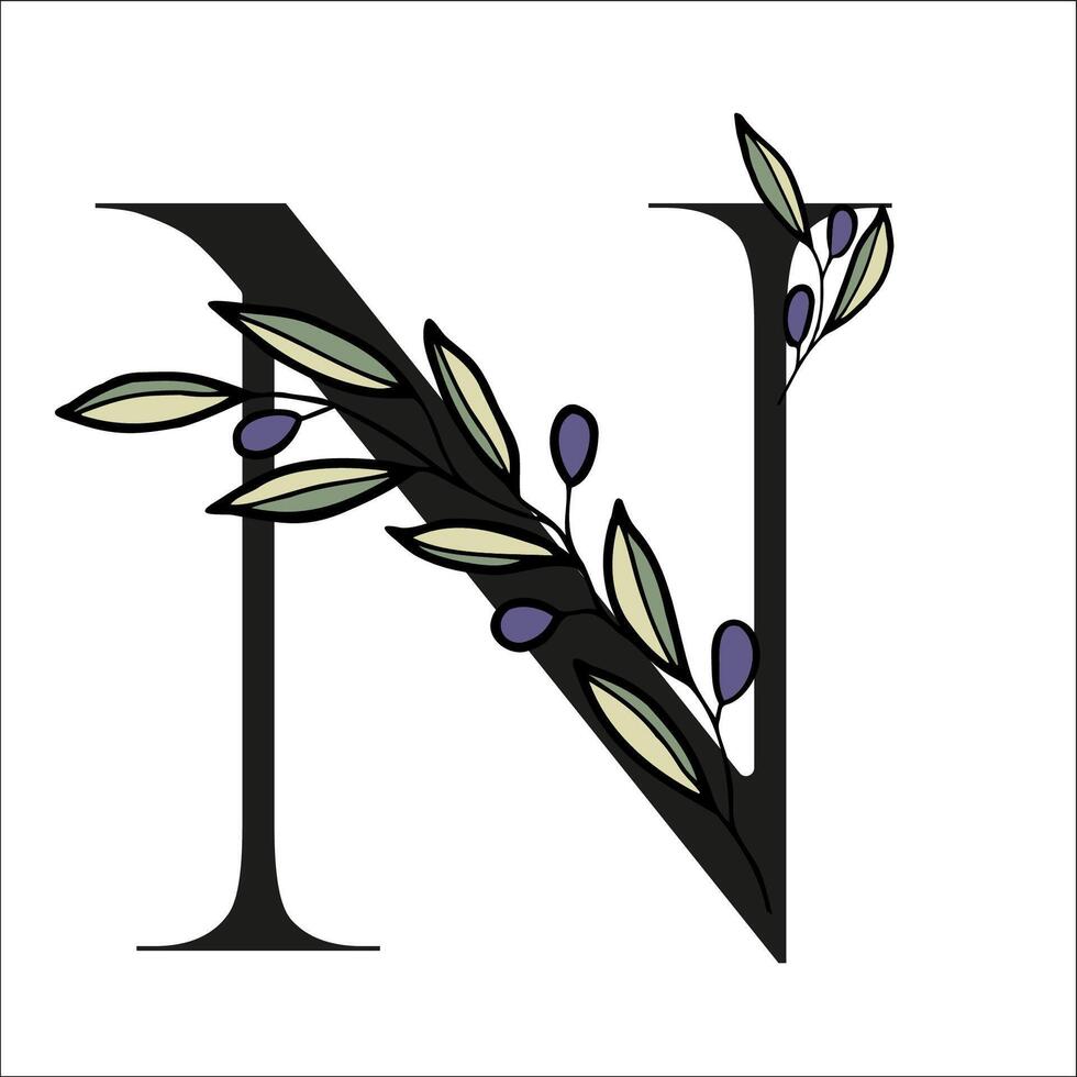 Olive leaves branch abs vector