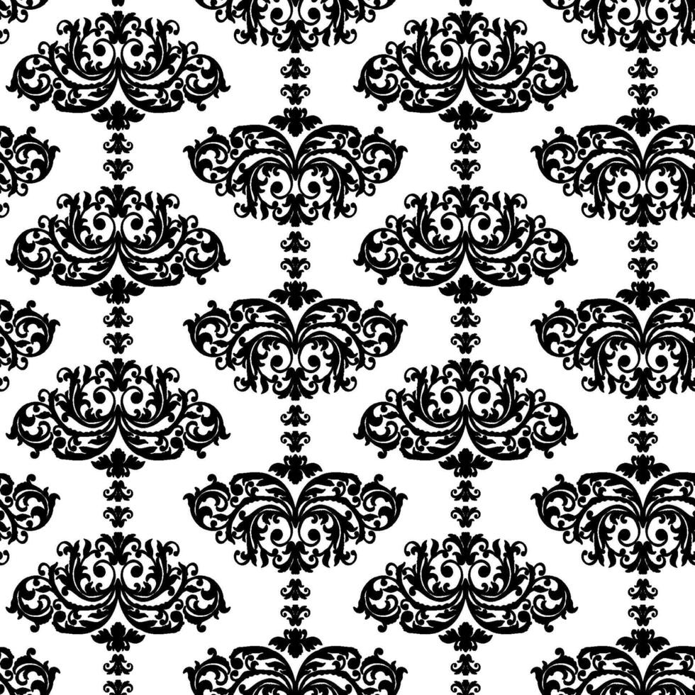 Damask seamless pattern gothic vector