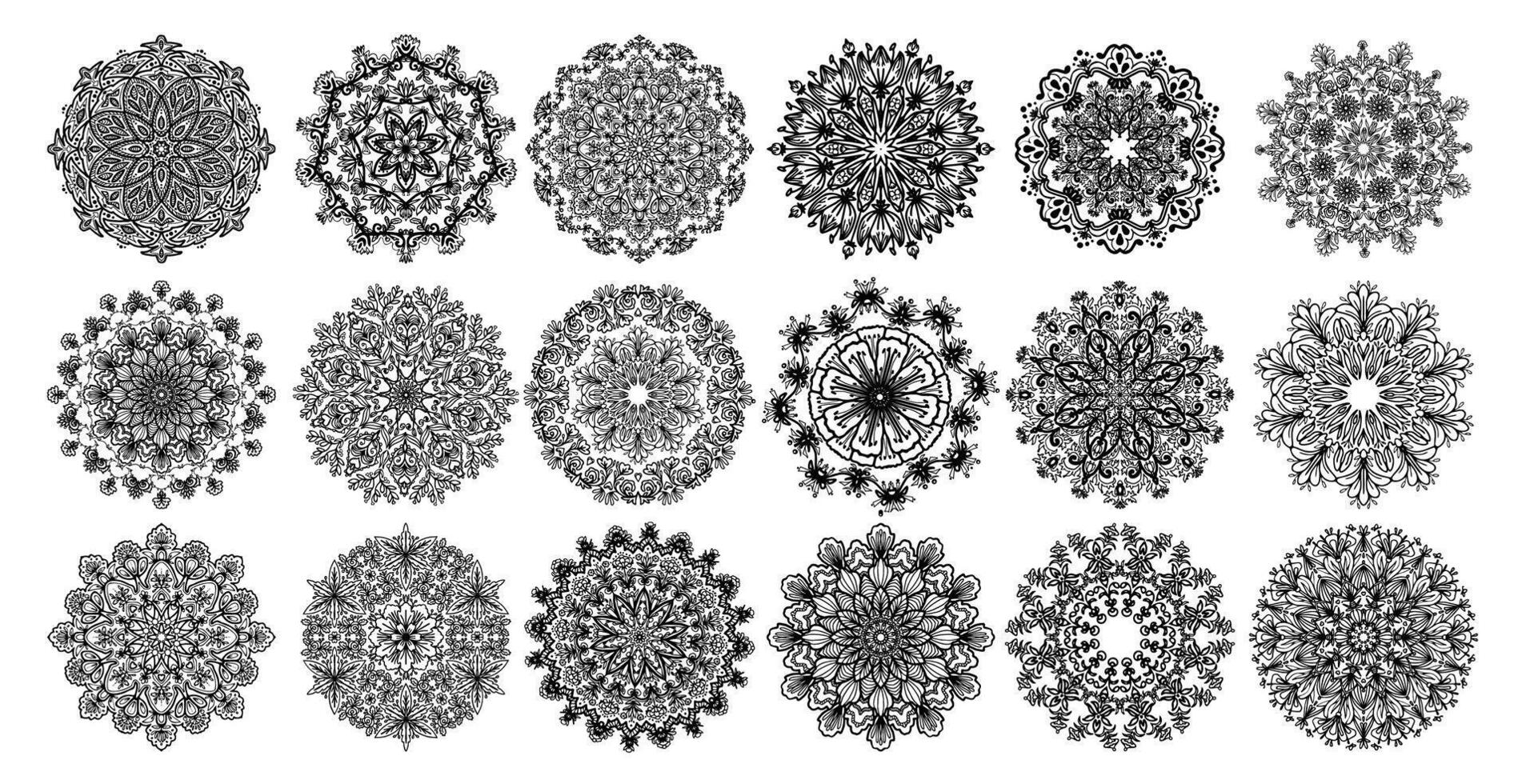 Mandale with floral elements vector
