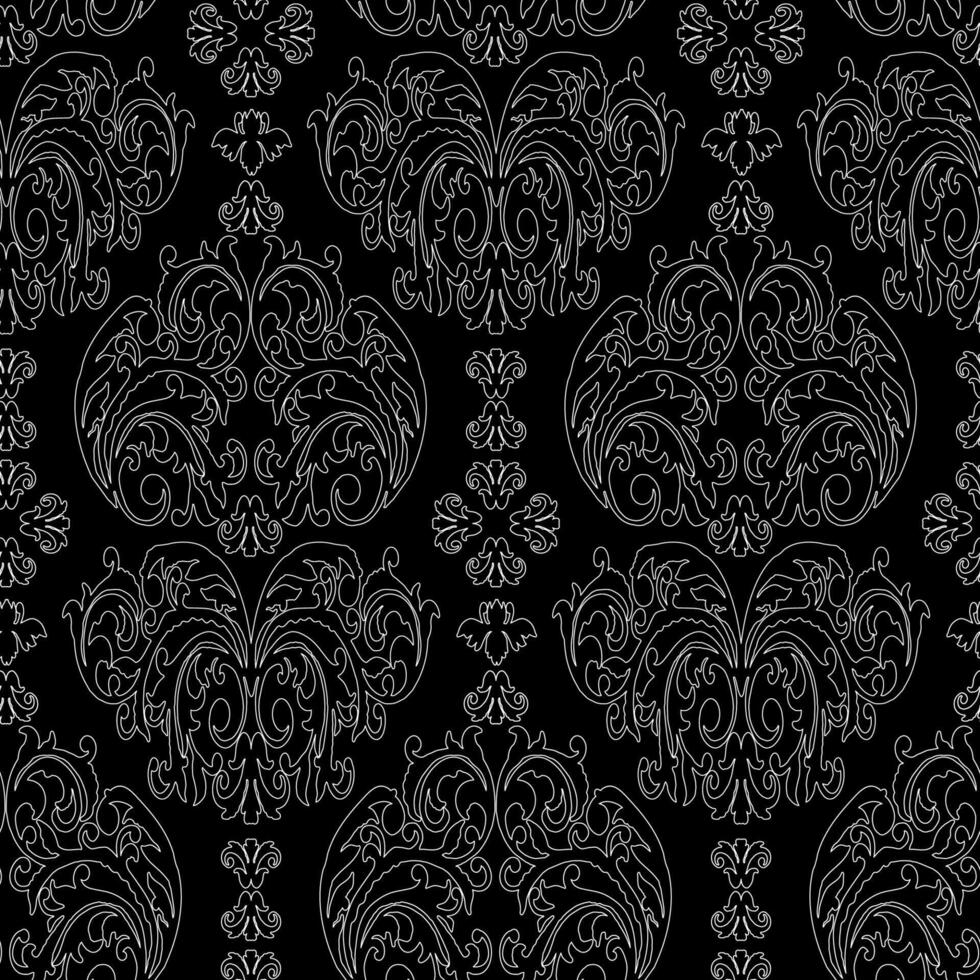 Damask seamless pattern gothic vector
