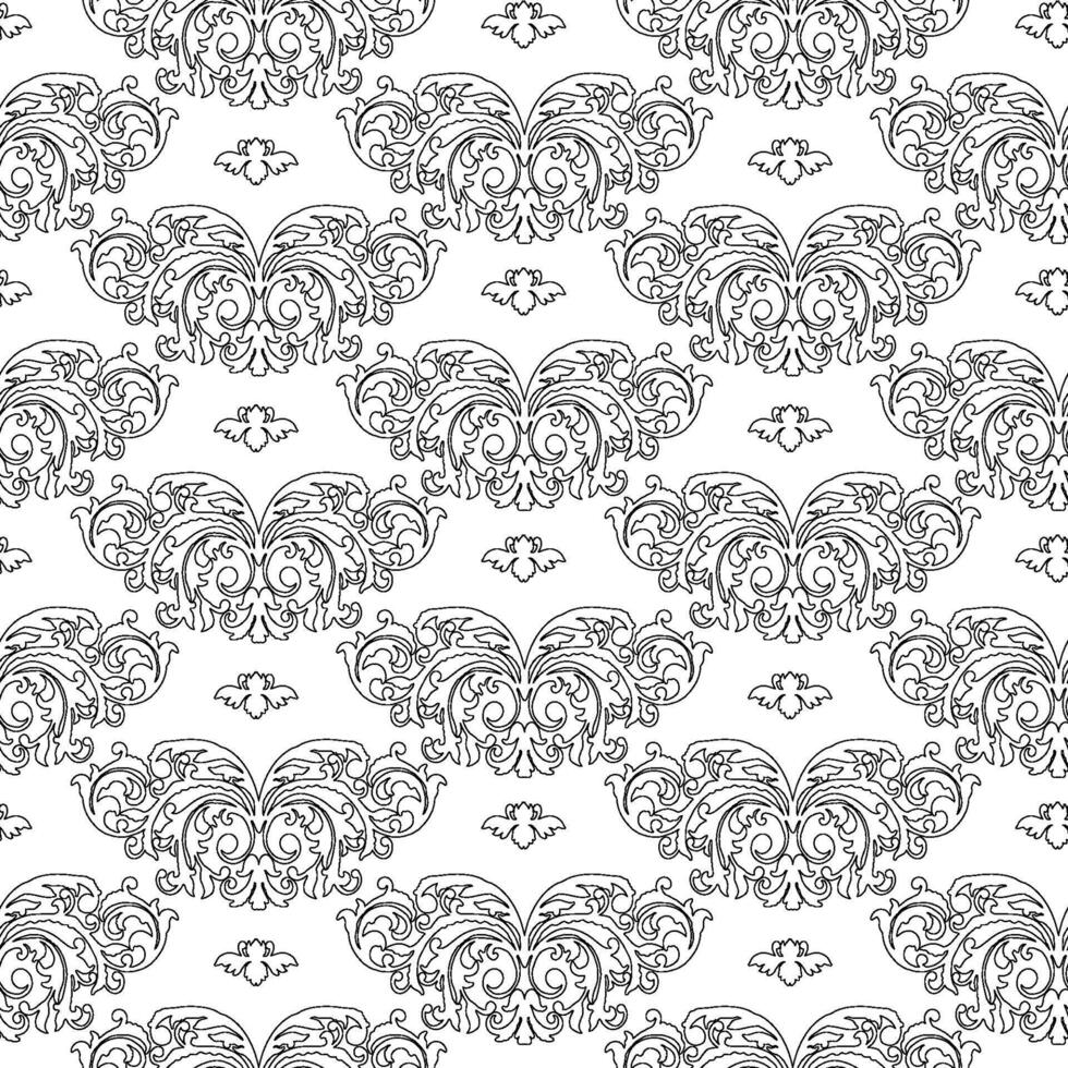 Damask seamless pattern gothic vector