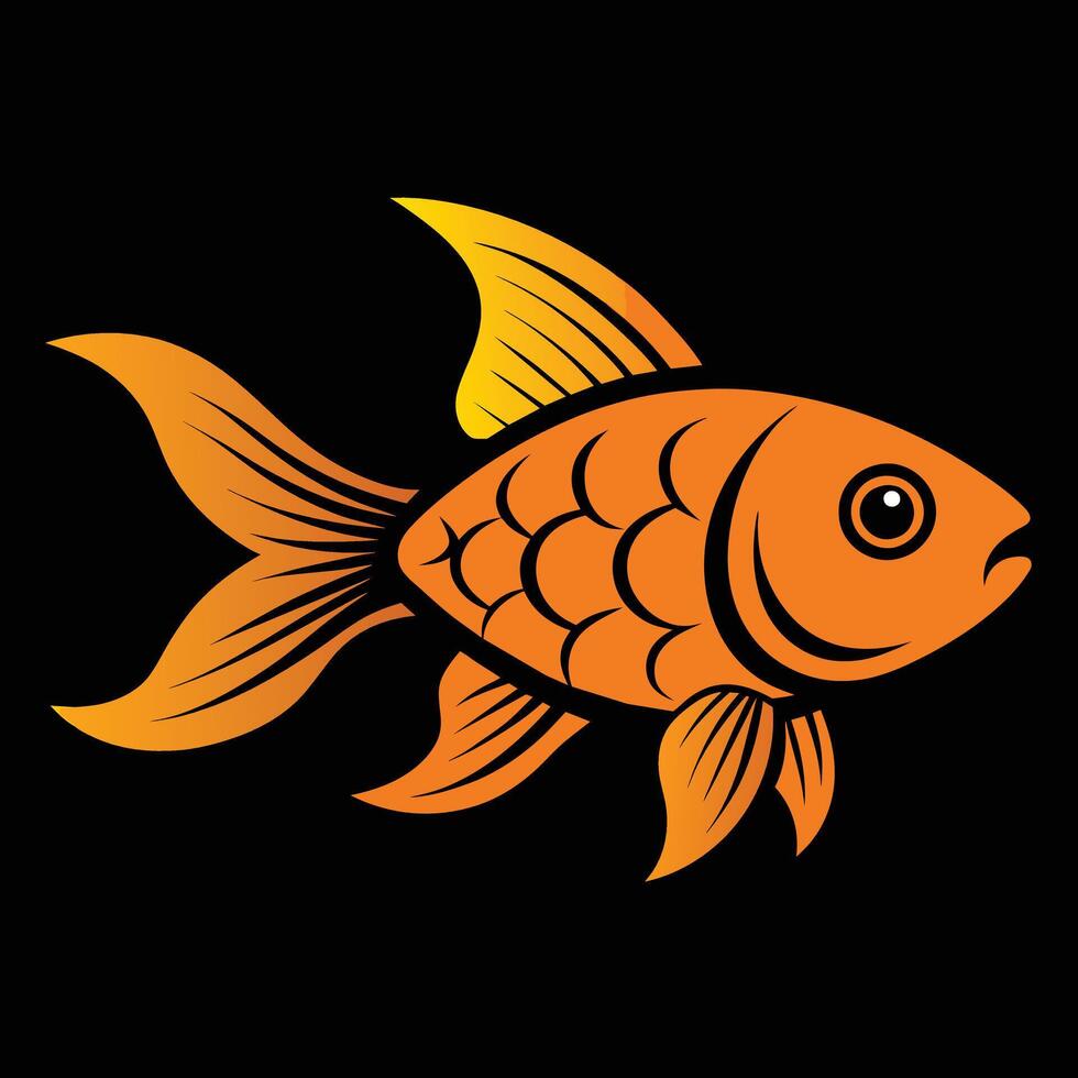 Solid color Goldfish animal design vector