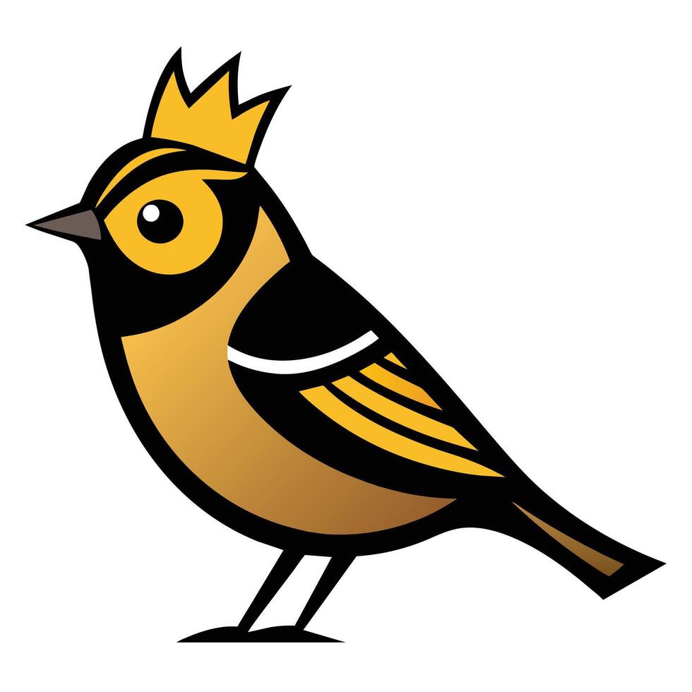 Solid color Golden Crowned Kinglet animal design vector