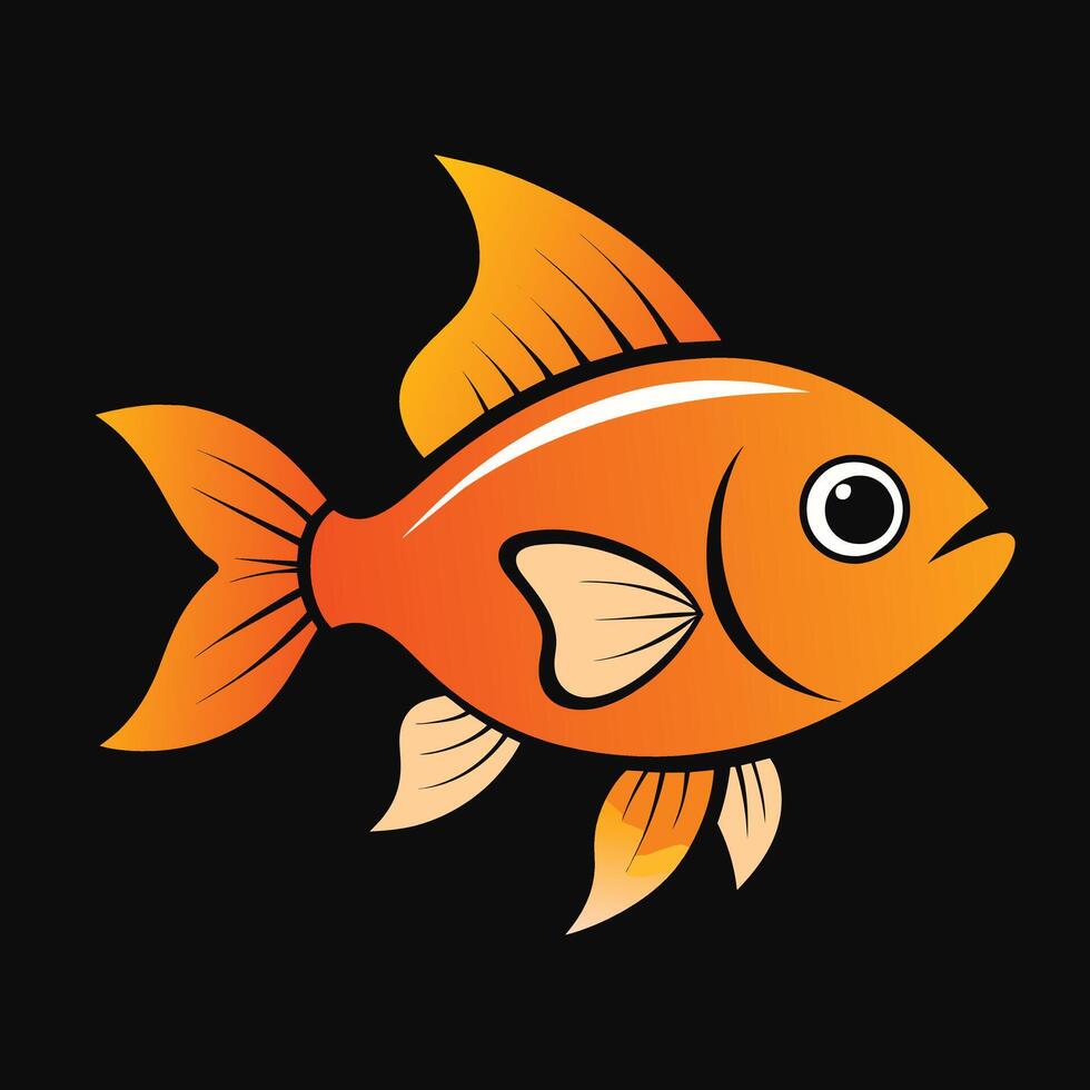 Solid color Goldfish animal design vector