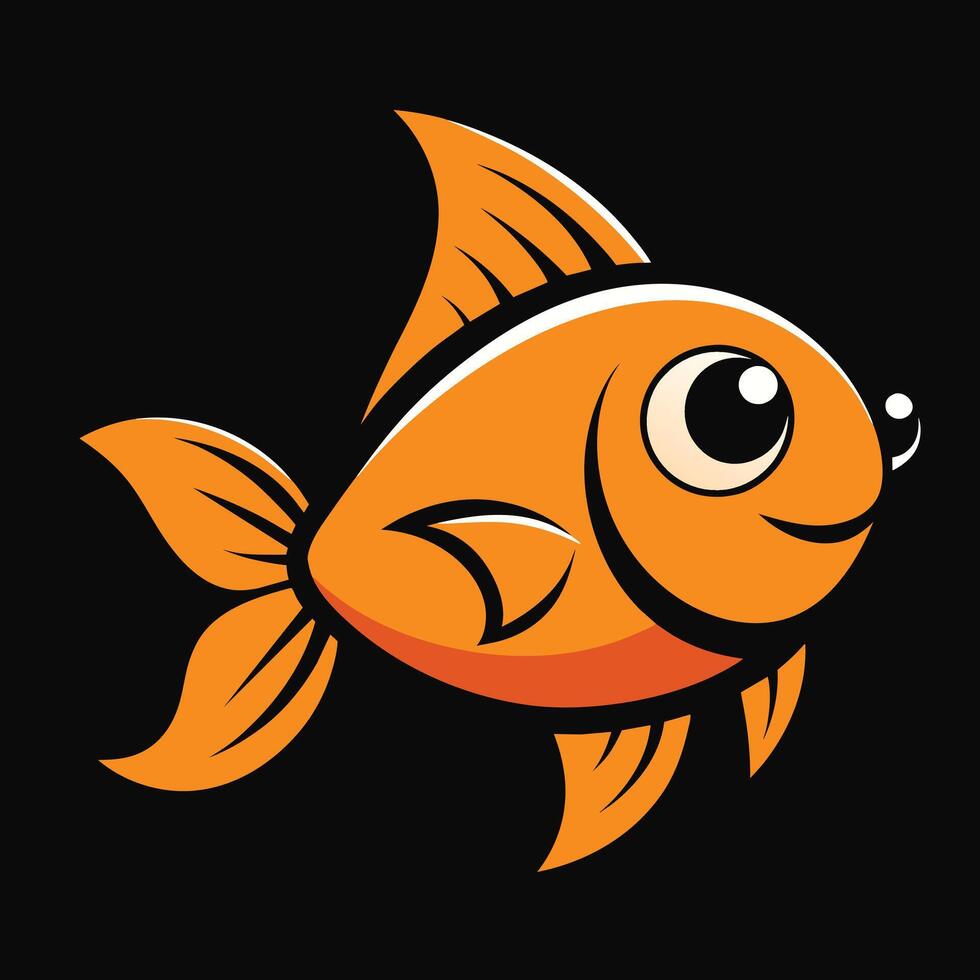 Solid color Goldfish animal design vector