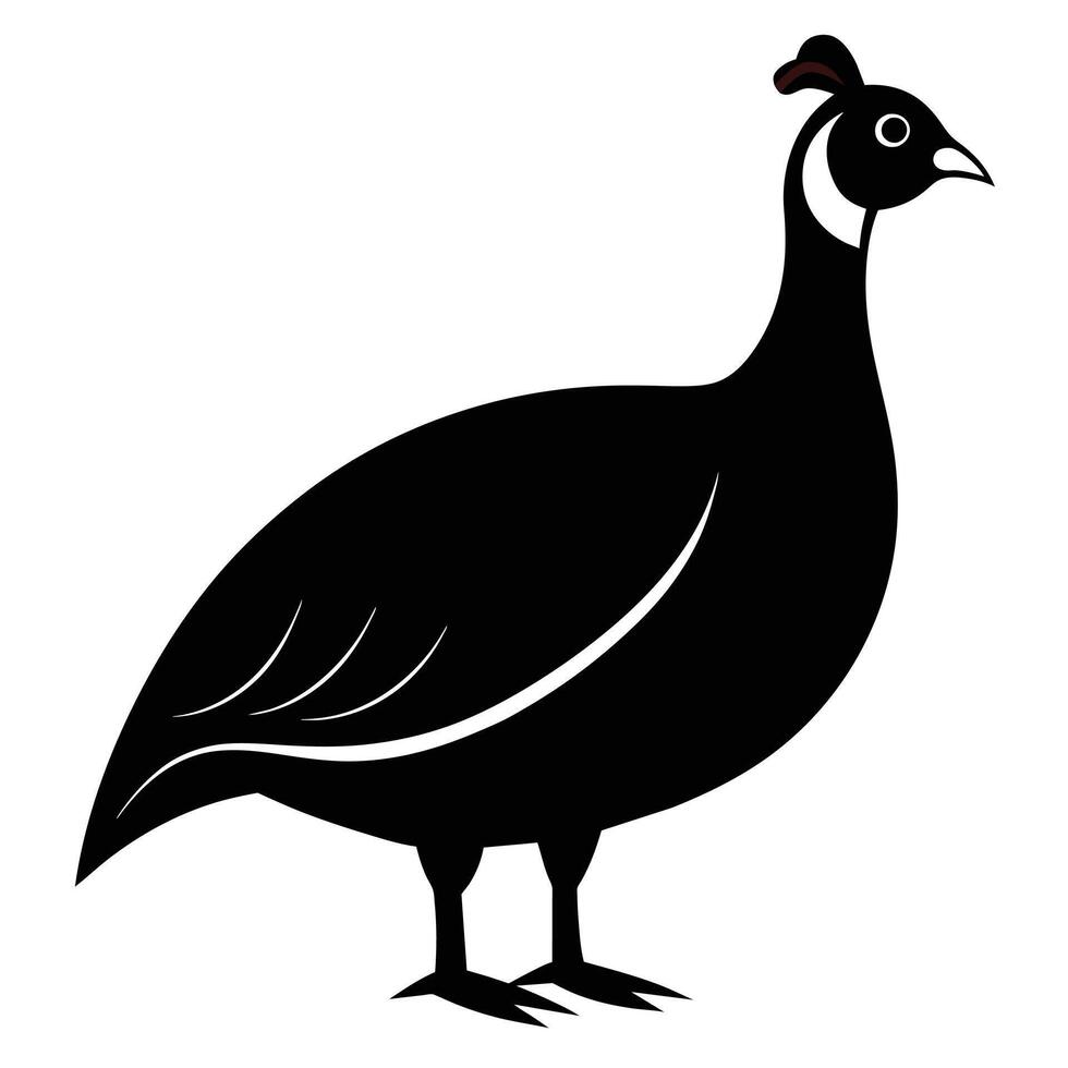 Solid color Guinea Fowl animal design vector