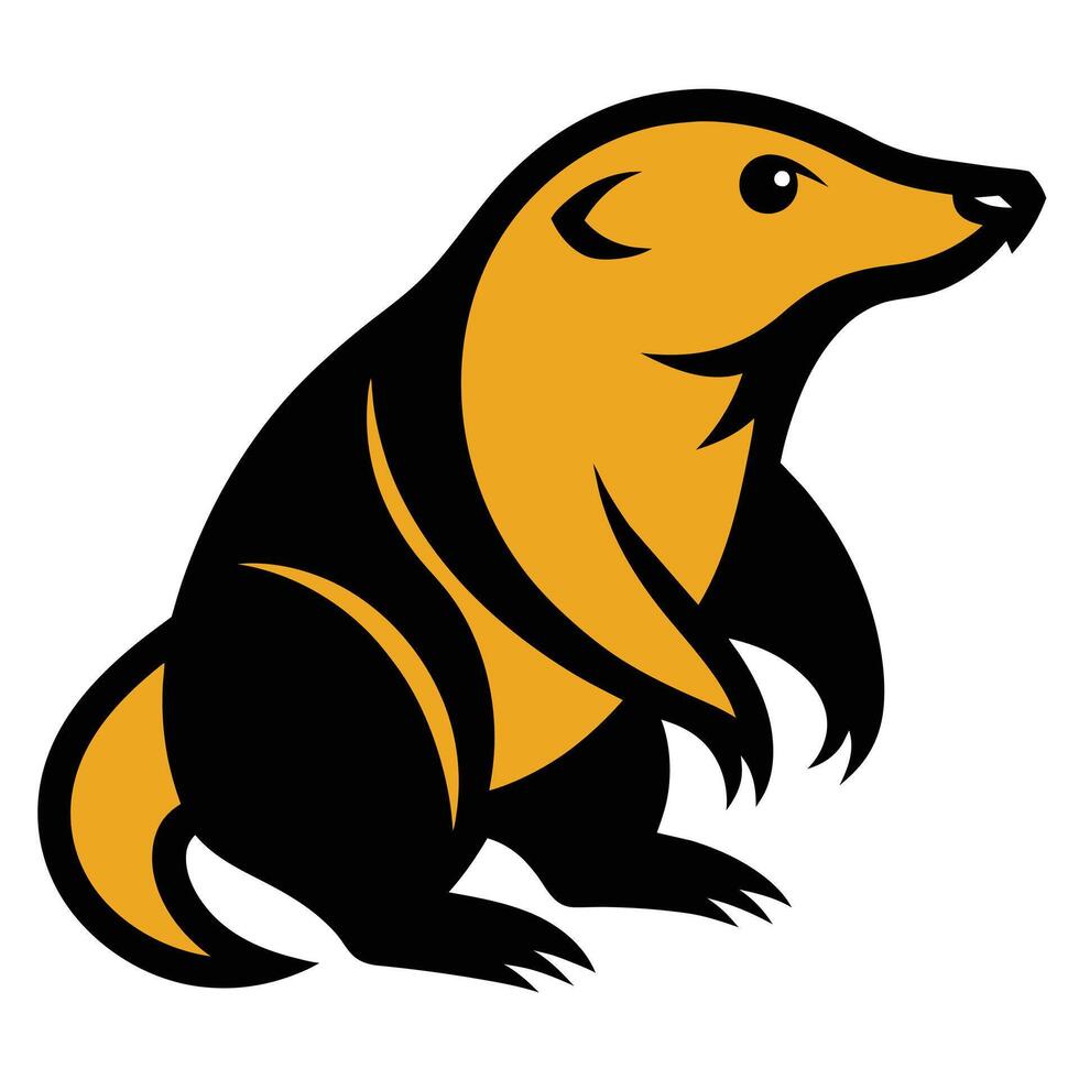 Solid color Golden Mole animal design vector