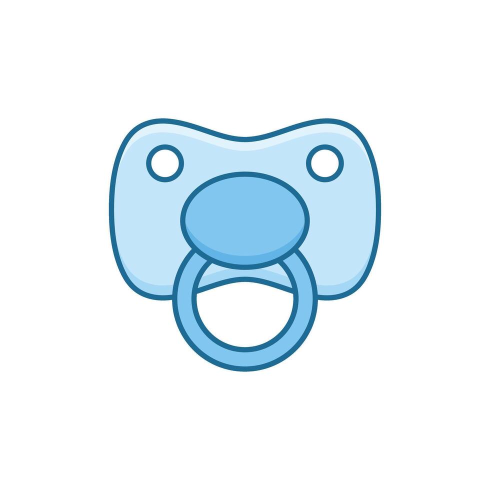 Baby pacifier icon in flat style. Nipple for newborn child illustration on isolated background. Soother sign business concept. vector