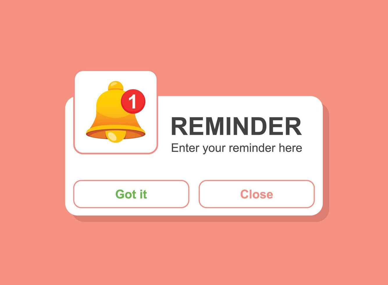 Reminder notifications page with alert bell icon in flat style. Event notice message illustration on isolated background. Announcement notice sign business concept. vector