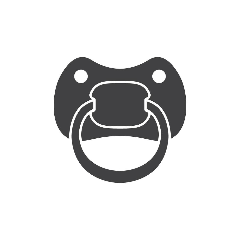Baby pacifier icon in flat style. Nipple for newborn child illustration on isolated background. Soother sign business concept. vector