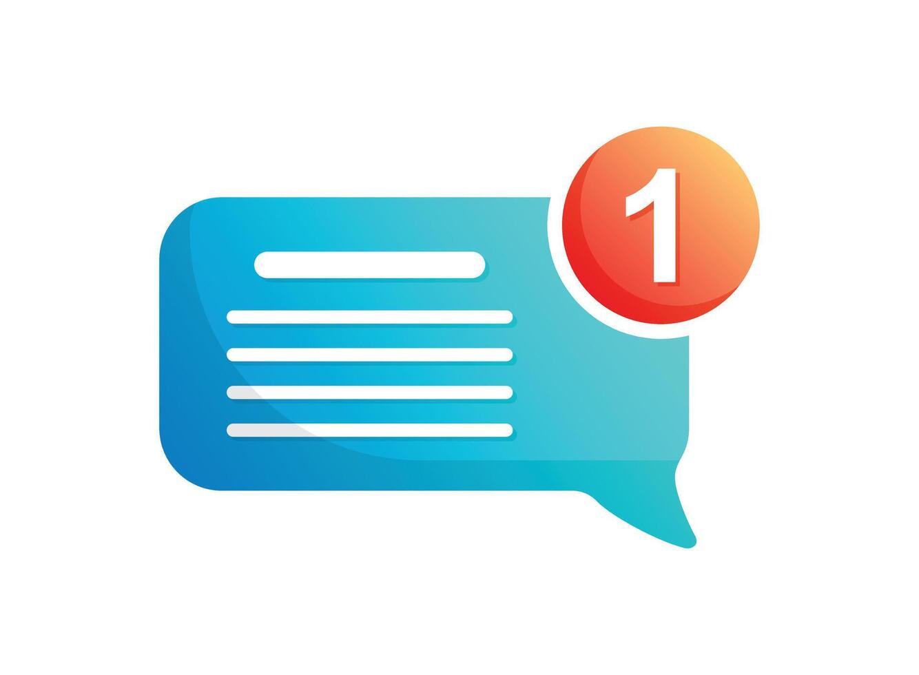 New message icon in flat style. Incoming inbox email illustration on isolated background. Bubble notification sign business concept. vector