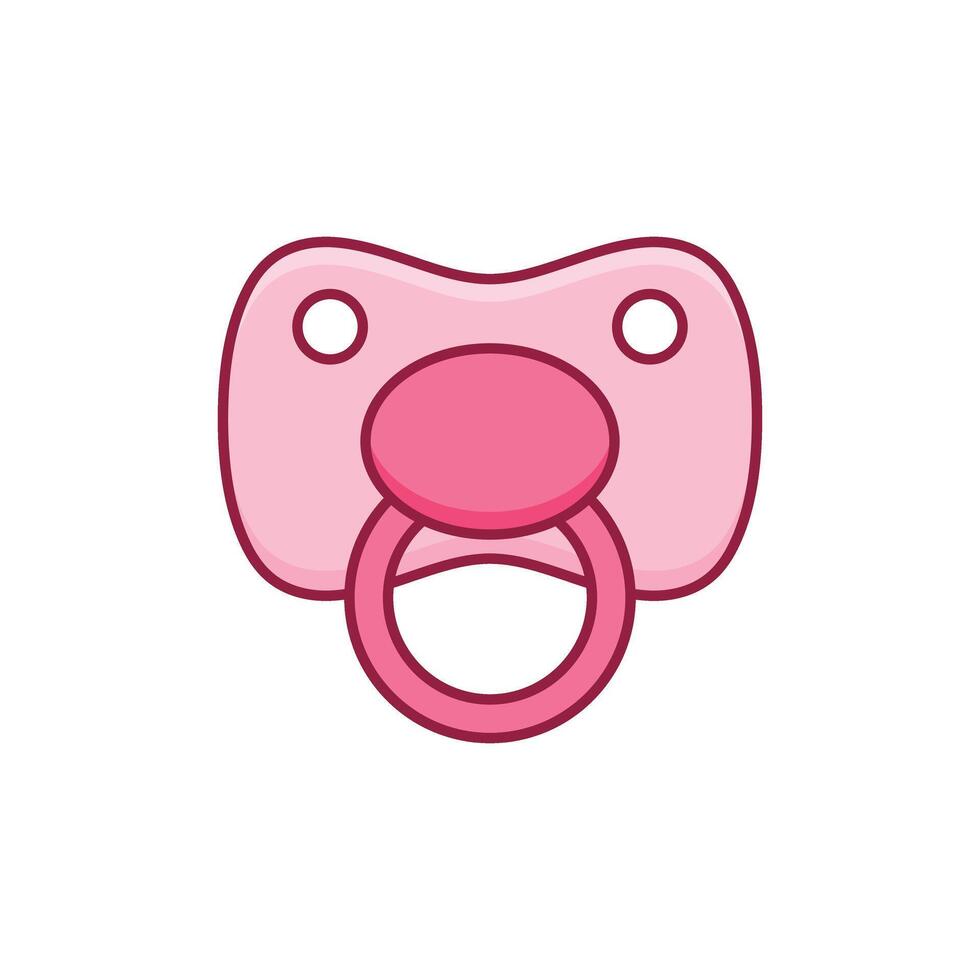 Baby pacifier icon in flat style. Nipple for newborn child illustration on isolated background. Soother sign business concept. vector