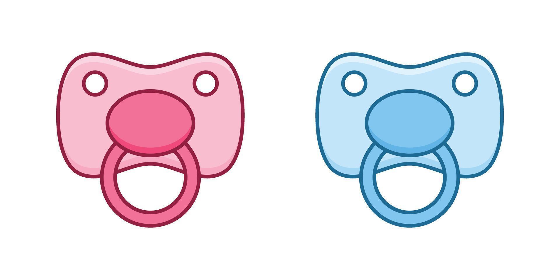 Baby pacifier icon in flat style. Nipple for newborn child illustration on isolated background. Soother sign business concept. vector
