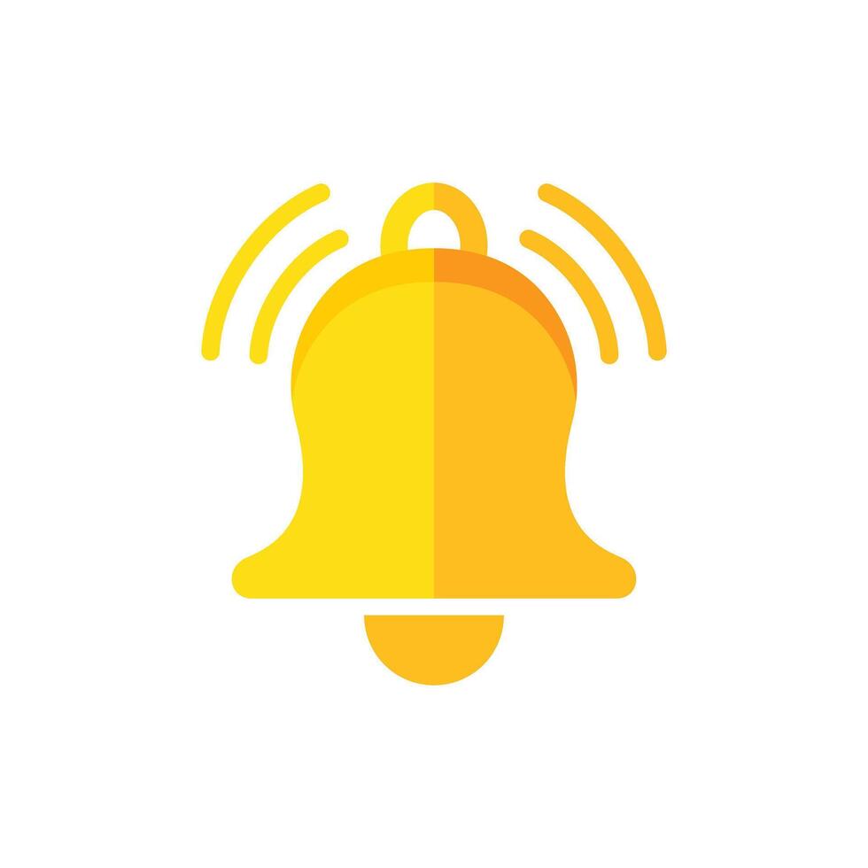 Notification bell icon in flat style. Incoming inbox message illustration on isolated background. Ringing bell sign business concept. vector
