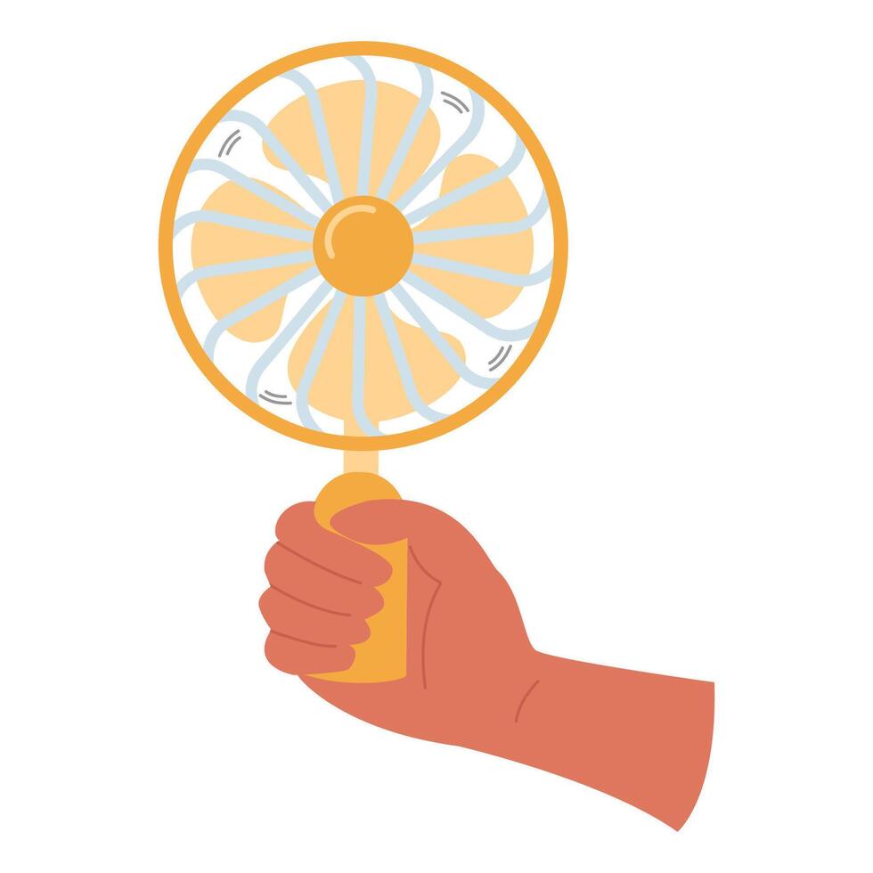 Modern portable fan. Comfort electric blower. Wind ventilator. Isolated. vector
