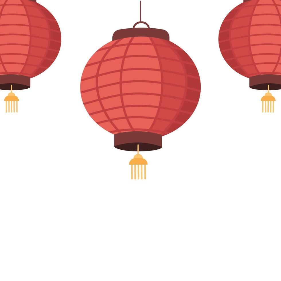 Illustration of a Chinese paper lantern isolated on a white background. vector
