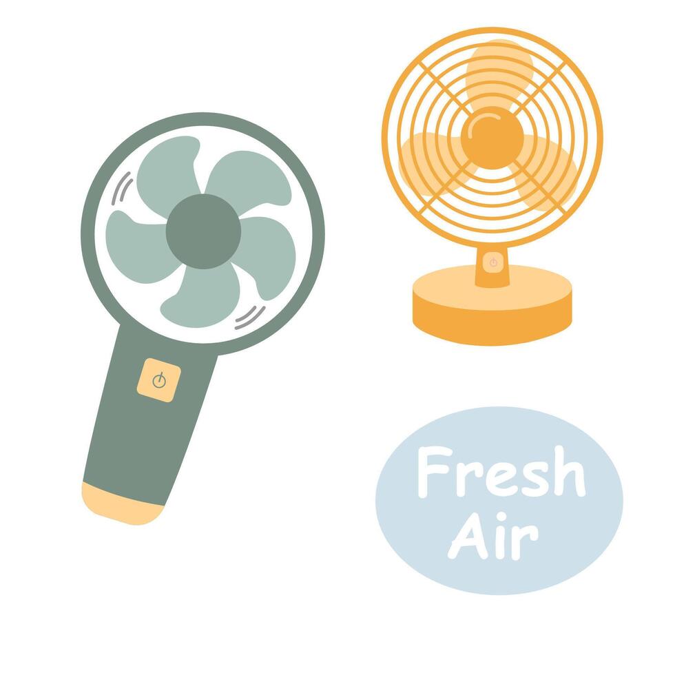 Modern portable fan. Comfort electric blower. Wind ventilator. Isolated. illustration vector