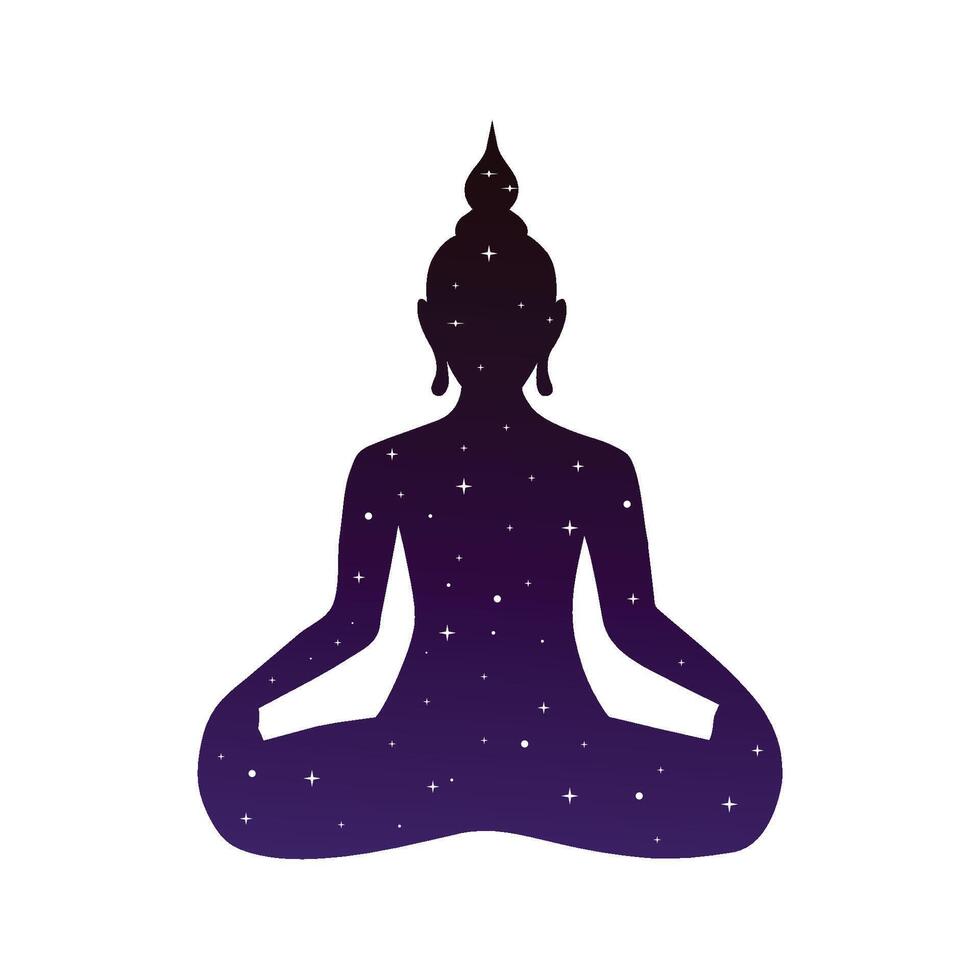 Happy Vesak Day, Buddha Purnima wishes greetings with buddha and lotus illustration. Can be used for poster, banner, logo, background, greetings, print design, festive elements. illustration. vector