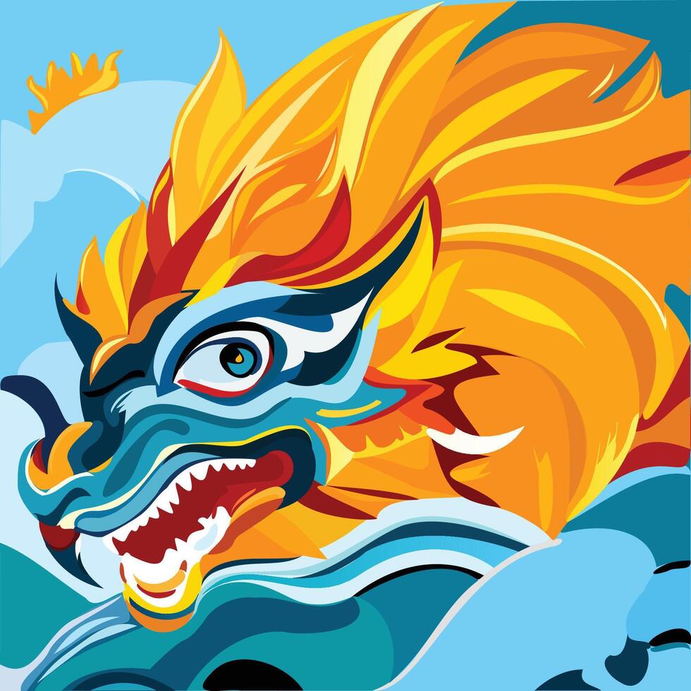 Chinese dragon, illustration. Chinese new year and all festivals vector