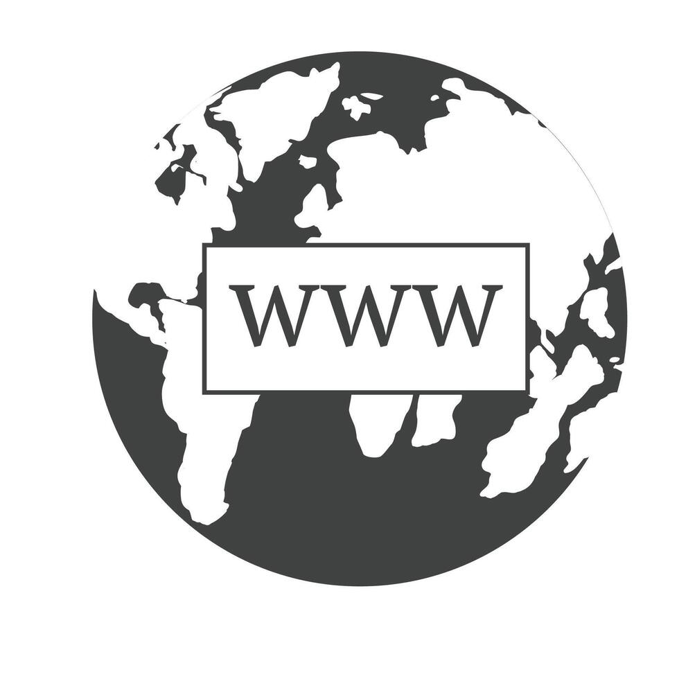 Www icon, Internet sign icon. World wide web black symbol vector