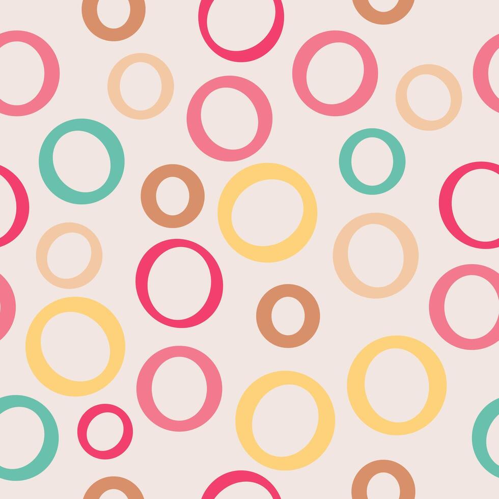 Doodle circle shapes pattern. Polka dot fun, babyish fabric print. Geometric confetti ornament, vintage. illustration vector