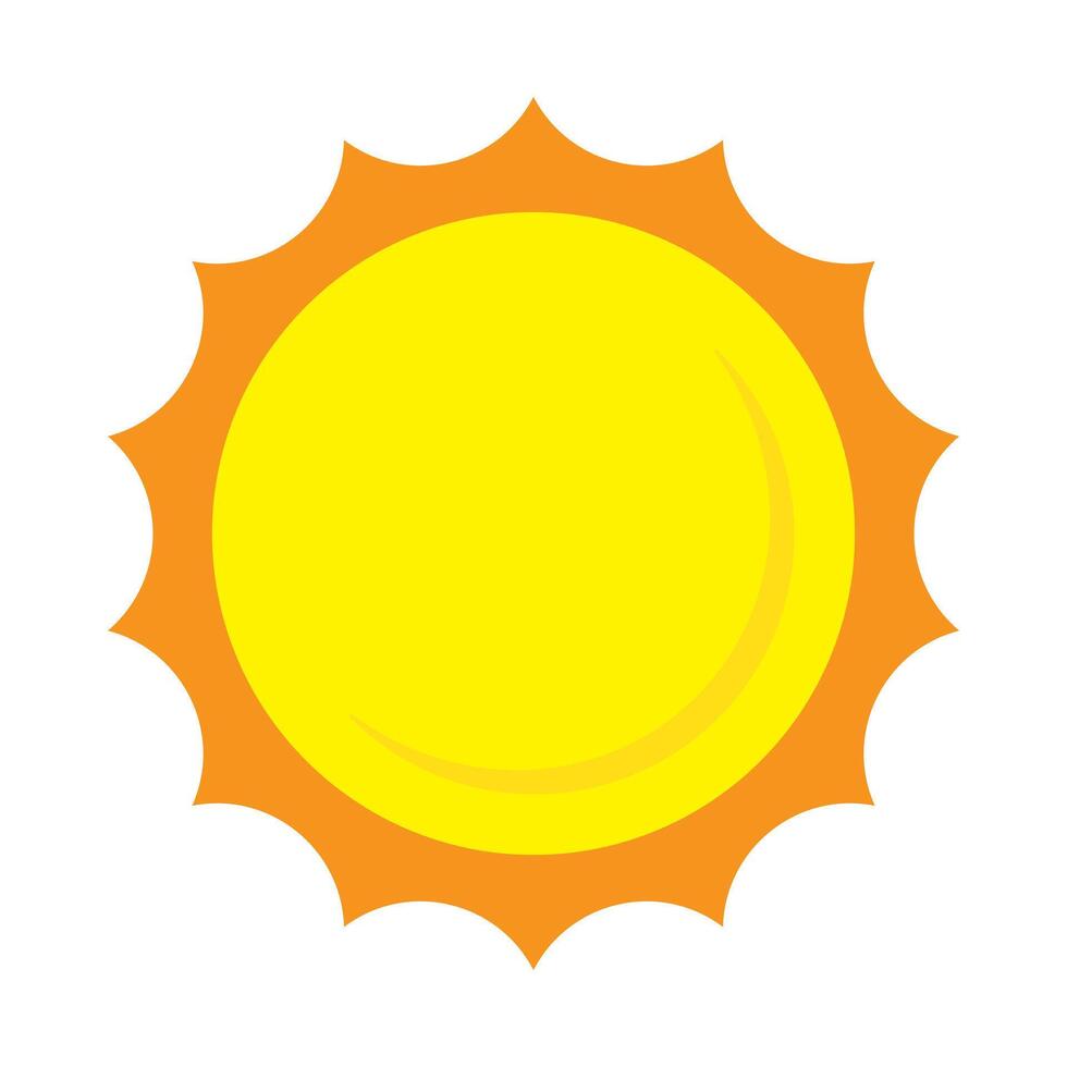 Sun icon in flat style, simple yellow sun. vector