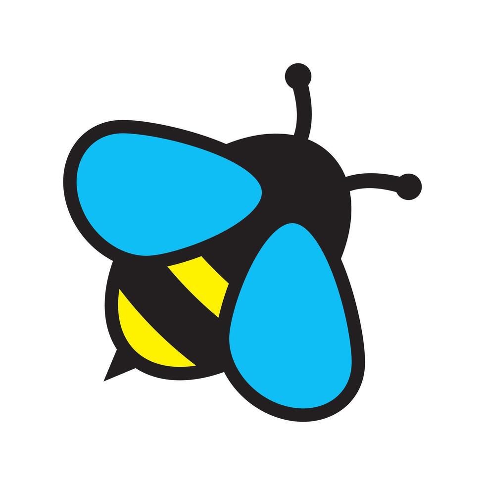 Honey Bee flat icon. Insect character. Cartoon flying bee. vector