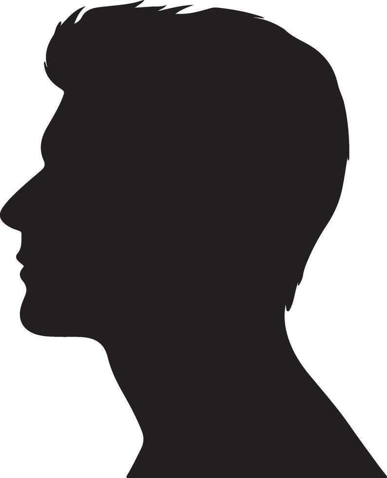 Male Head Silhouette Illustration White Background vector