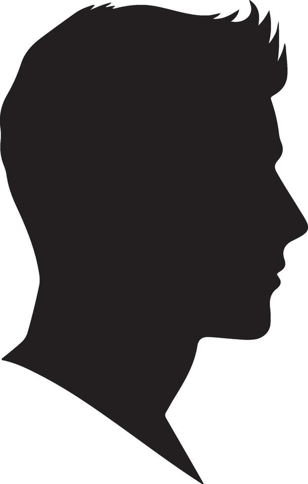 masculino cabeza silueta ilustración blanco antecedentes vector