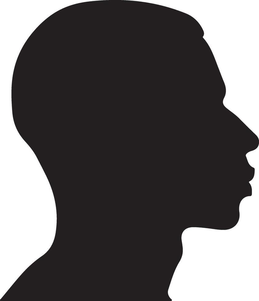 Male Head Silhouette Illustration White Background vector