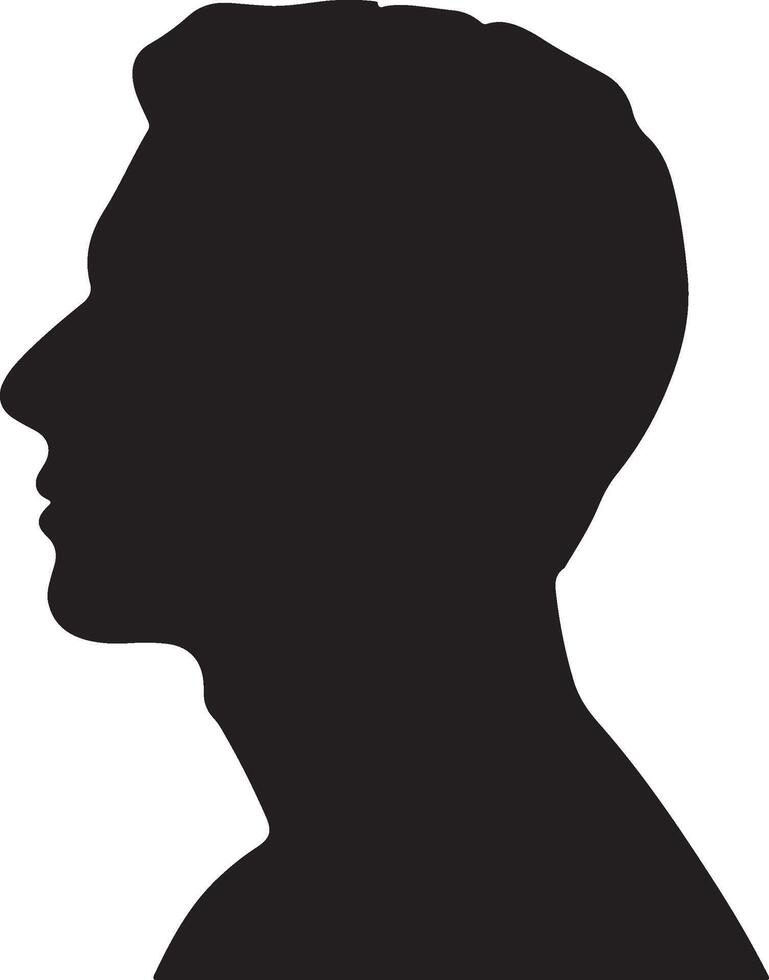 Male Head Silhouette Illustration White Background vector