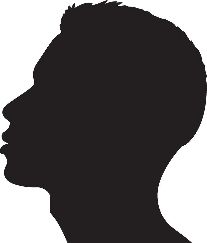 Male Head Silhouette Illustration White Background vector