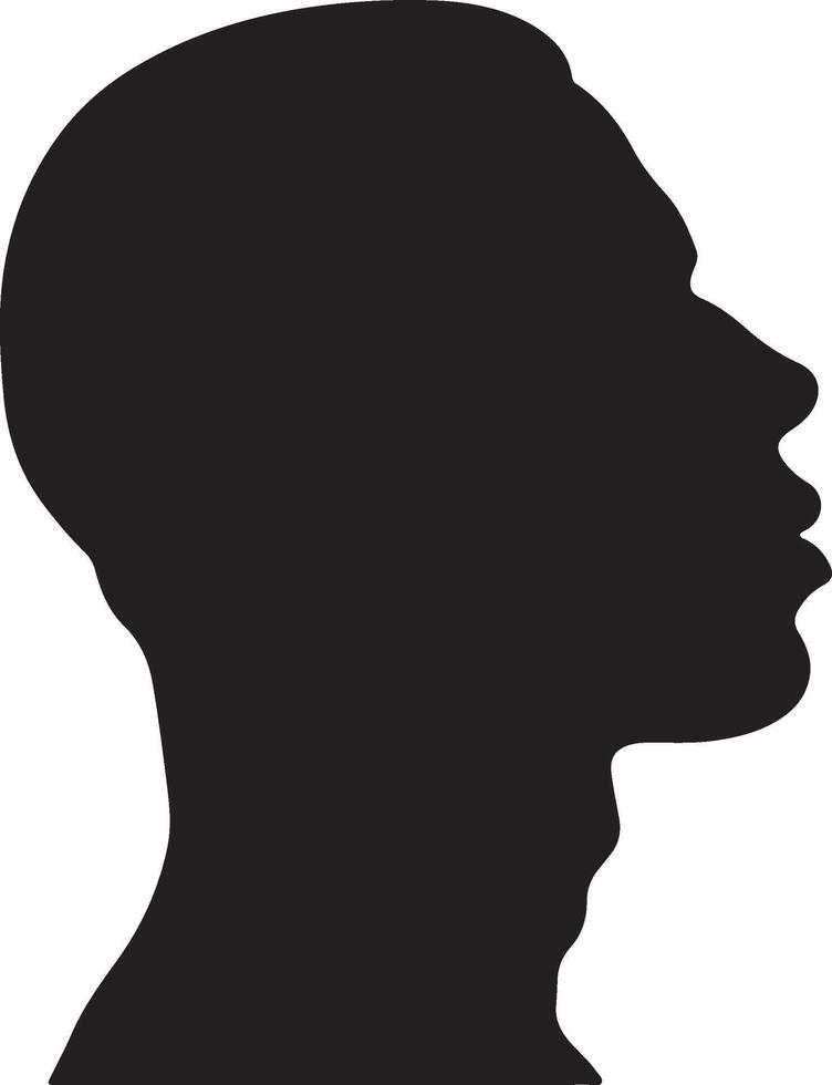 Male Head Silhouette Illustration White Background vector