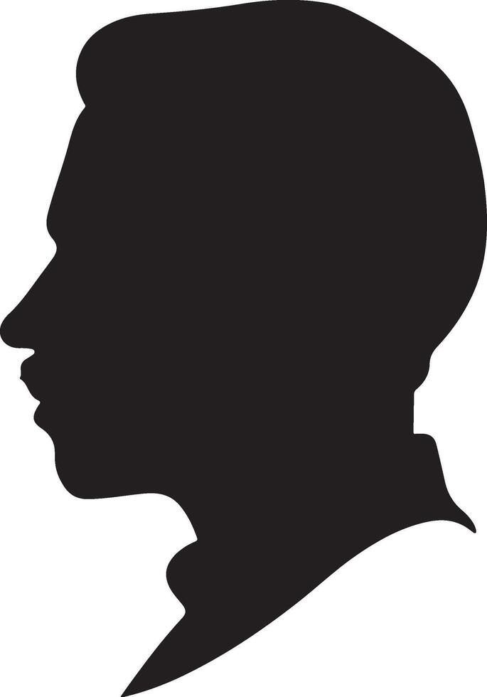 Male Head Silhouette Illustration White Background vector
