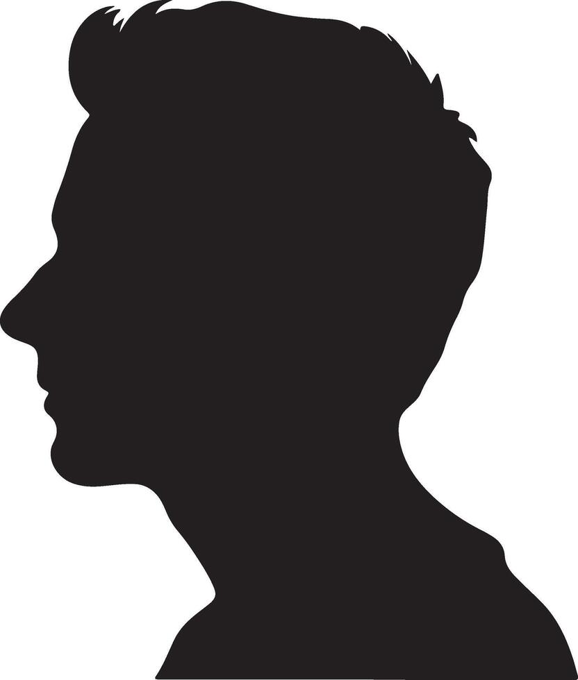 Male Head Silhouette Illustration White Background vector