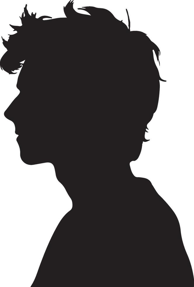 Male Head Silhouette Illustration White Background vector